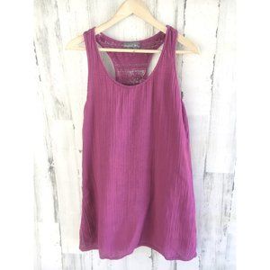 NWOT Michael Stars Double Gauze Crochet Racerback Dress Pink DMG57